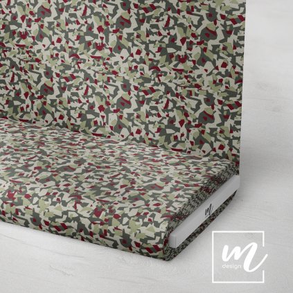 731181 maskáč camouflage polygon šedo červený látka 3