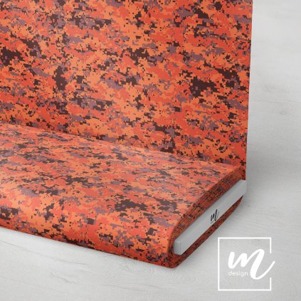 731148 maskáč camouflage pixel oranžový látka 3