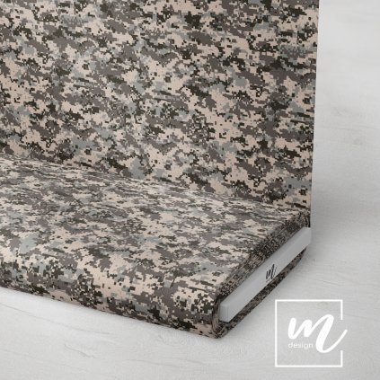 731142 maskáč camouflage pixel hnědo šedý látka 3