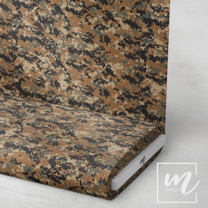 731121 maskáč camouflage pixel hnědý látka 3