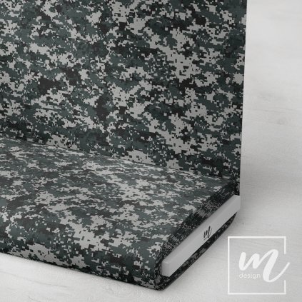 731111 maskáč camouflage pixel šedo černý látka 3