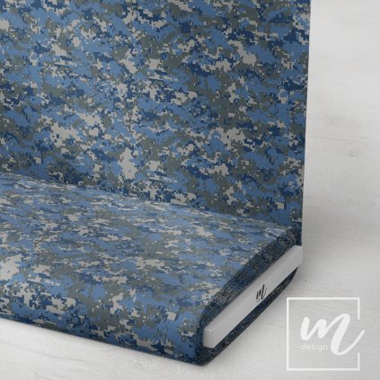 731104 maskáč camouflage pixel šedo modrý látka 3