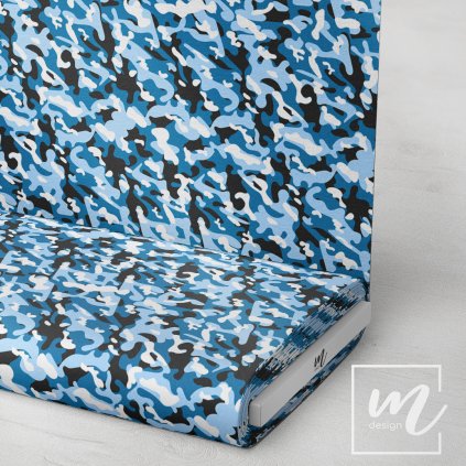 731054 maskáč camouflage modro černý látka 3