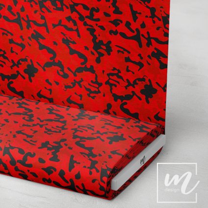 731048 maskáč camouflage červeno černý látka 3