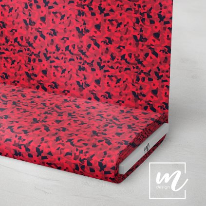 731019 maskáč camouflage polygon červeno černý látka 3