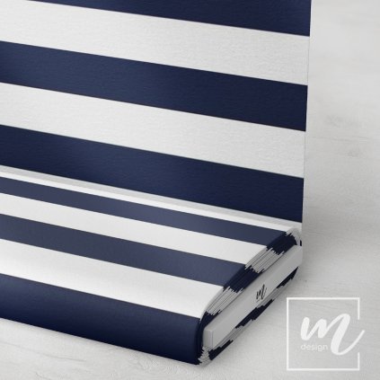 746706 pruhy 5cm navy modro bílé látka 3