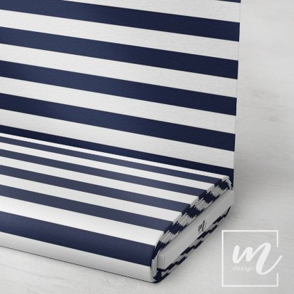 746506 pruhy 3 cm navy modro bílé látka 3
