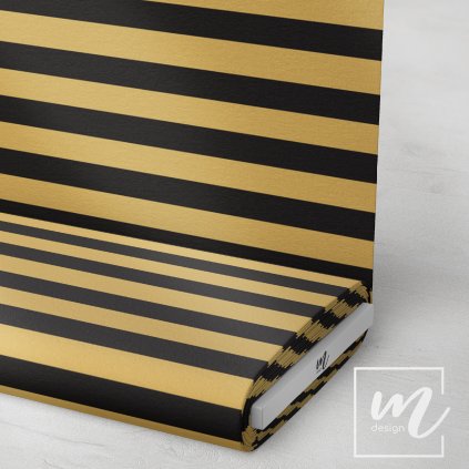 746515 pruhy 3 cm okrovo černé látka 3