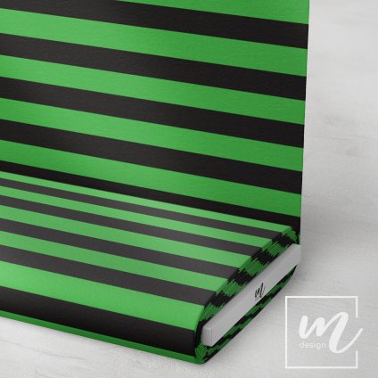 746517 pruhy 3 cm zeleno černé látka 3