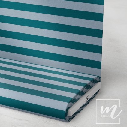 746520 pruhy 3 cm šedo petrolejové látka 3