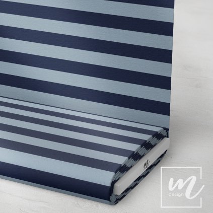 746522 pruhy 3 cm navy modro šedé látka 3