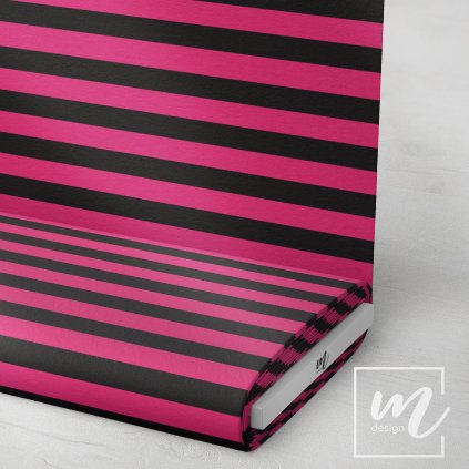 746408 pruhy 2cm růžovo černé látka 3