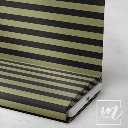 746409 pruhy 2cm khaki černé látka 3