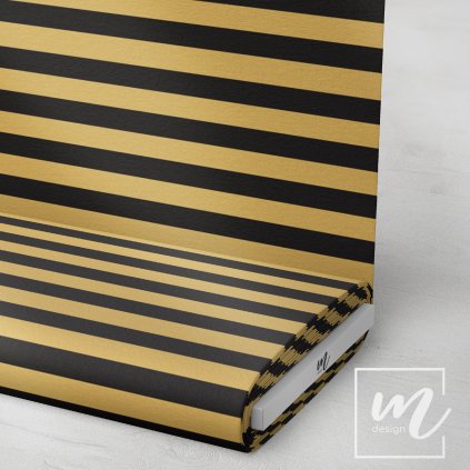 7464015 pruhy 2cm okrovo černé látka 3