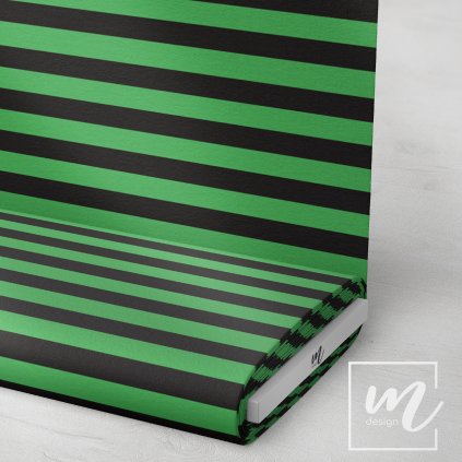 7464017 pruhy 2cm zeleno černé látka 3