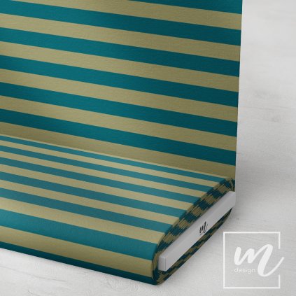 7464019 pruhy 2cm khaki petrolejové látka 3