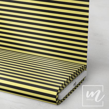 7463011 pruhy 1cm žluto černé látka 3