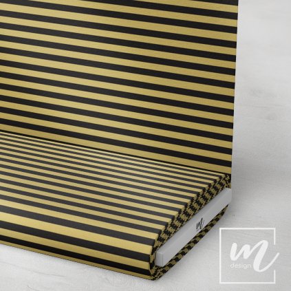 7463015 pruhy 1cm okrovo černé látka 3