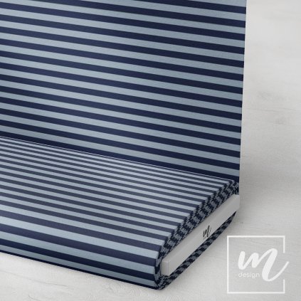 746322 pruhy 1cm navy modro šedé