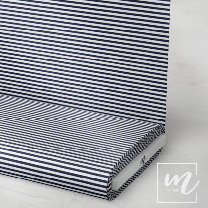746706 pruhy 5mm navy modro bílé látka 3