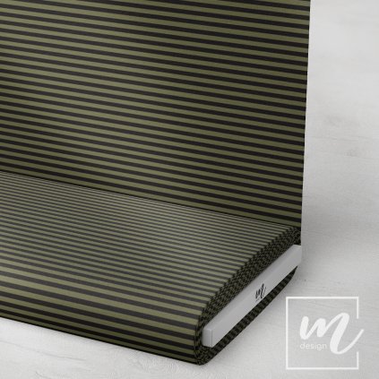 746709 pruhy 5mm khaki černé látka 3