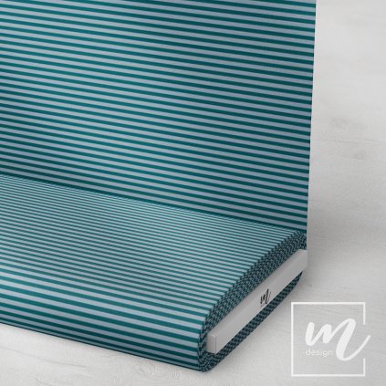 746720 pruhy 5mm šedo petrolejové látka 3