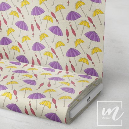 740013 fialovo žluté deštníky