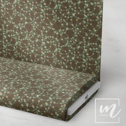 740180 trnová větev s béžovými kvítky na hnědé