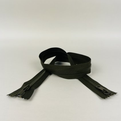 zip kostěný dělitelný oboustranný No6 70cm khaki