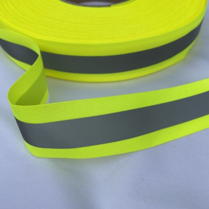 reflexní pásek silonový 30mm reflexní žlutá