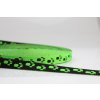 popruh 15mm - zelený s černýma tlapkama
