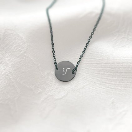 Personalizovaný černý náhrdelník s vlastním textem na přání, chirurgická ocel