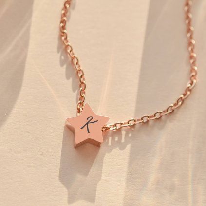 Rose gold náhrdelník s věnováním, chirurgická ocel