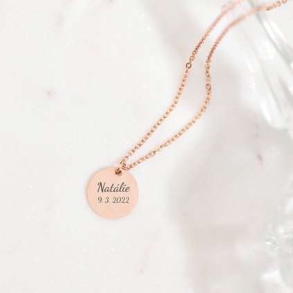 14 mm rose gold náhrdelník