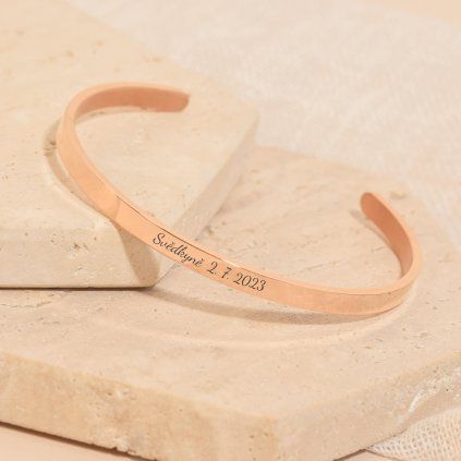 Bangle personalizovaný náramek MIDORINI, vlastní text na přání