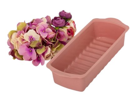 rozsaszin platinum szilikon kenyerforma bordazott belso felulettel viragdekoracioval