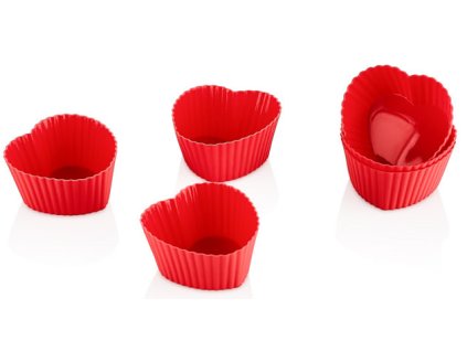 szilikon sziv alaku muffin forma piros szinben