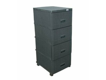 4 fiókos kötött mintás műanyag komód nappaliba és hálószobába