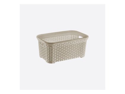 Ruháskosár rattan mintás 50L – 61×40×28,4 cm Bézs
