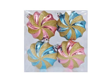 Noelle csillogó karácsonyfadísz szett arany spirál mintával – mienkleszel.hu