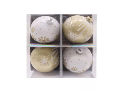 Noelle fehér arany karácsonyi gömb szett 4 db – mienkleszel.hu