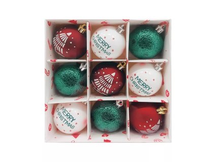 Noelle zöld piros fehér karácsonyi gömbök Merry Christmas felirattal – mienkleszel.hu