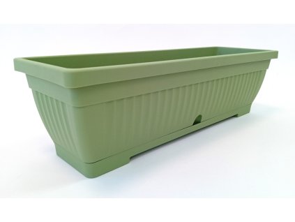 Műanyag virágláda alátéttel Verbena 13,75 literes kivitel olivazöld színben