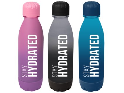 feliratos kulacs – 550 ml – rózsaszín-lila átmenet – „Stay Hydrated”