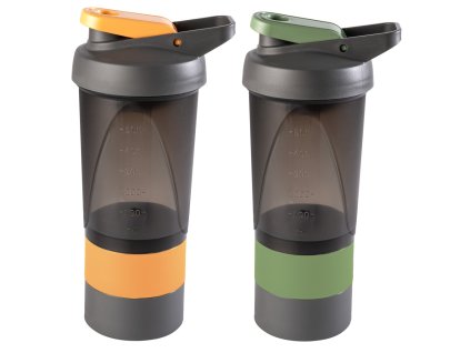 shaker kulacs 500 ml – sárga kupakkal – mércével