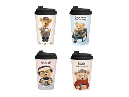 Macis utazós pohár cseppmentes tetővel – Don’t Worry Let’s Coffee – 340 ml