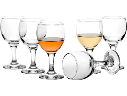 Hat darabos Bistro talpas pohár szett, italokkal és üres pohárral