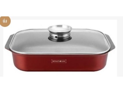 32 cm-es márványbevonatú kacsasütő hőálló üvegfedővel és aroma-gombbal