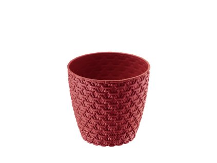 Dekoratív kaspó kötött mintával szobanövényhez