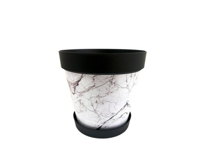 Kaspó alátéttel 2,5L dekoros műanyag kivitel 18×16 cm méretben